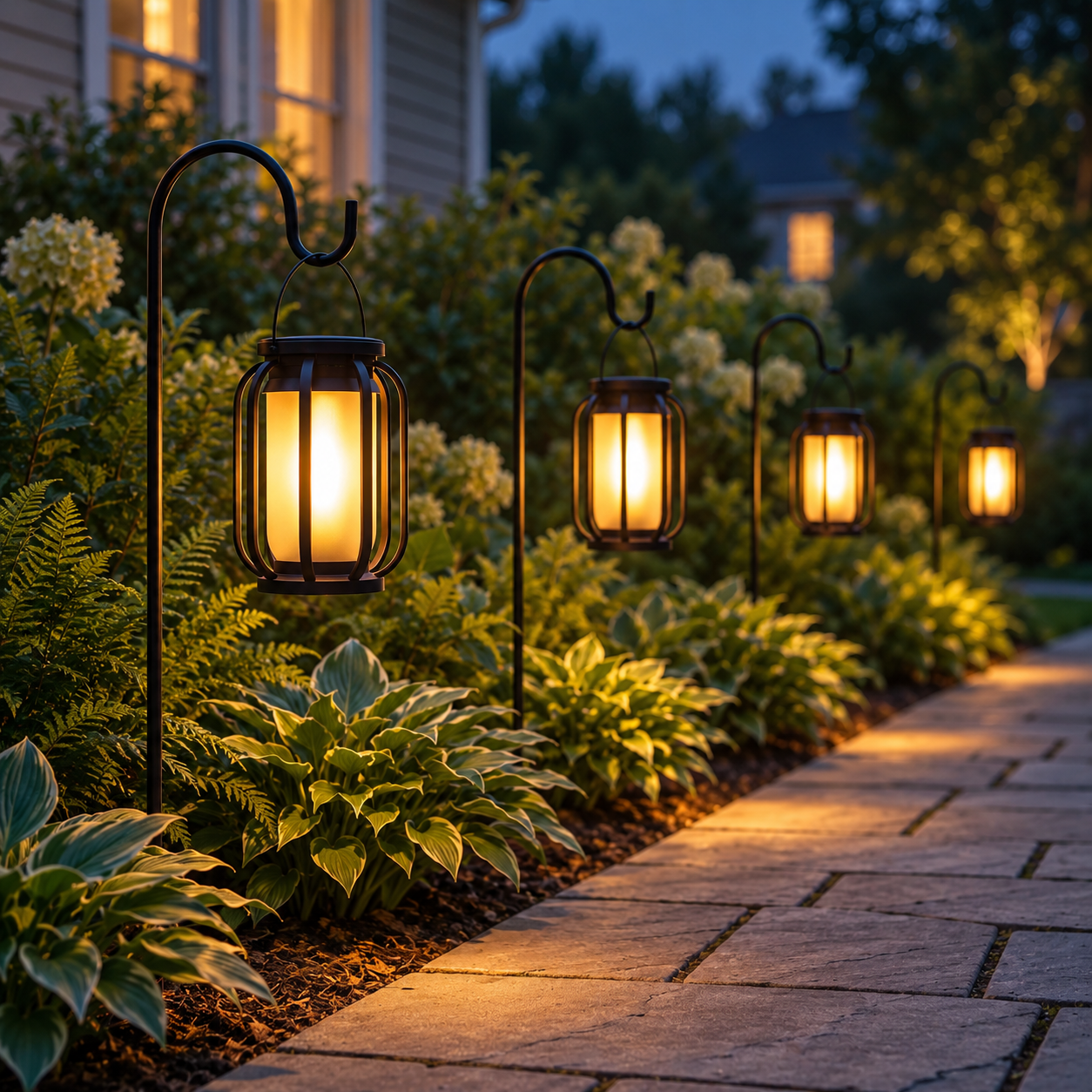 Realistic Solar Outdoor Automatic Firelight Lantern