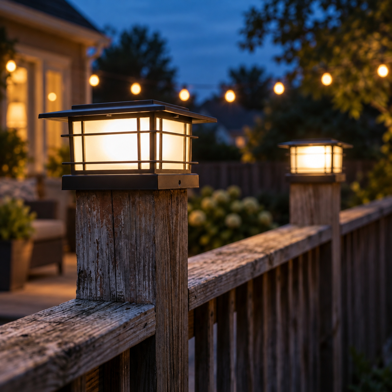 Warm Glow Outdoor Solar Post Cap Lights