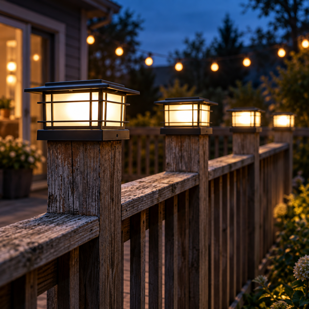 Warm Glow Outdoor Solar Post Cap Lights