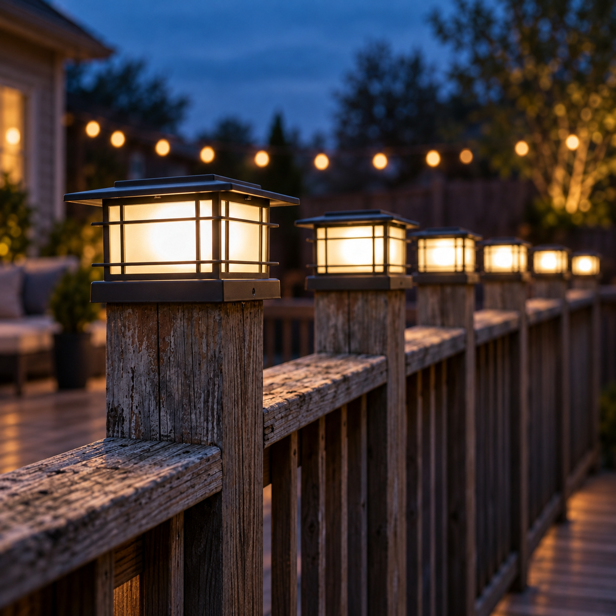 Warm Glow Outdoor Solar Post Cap Lights