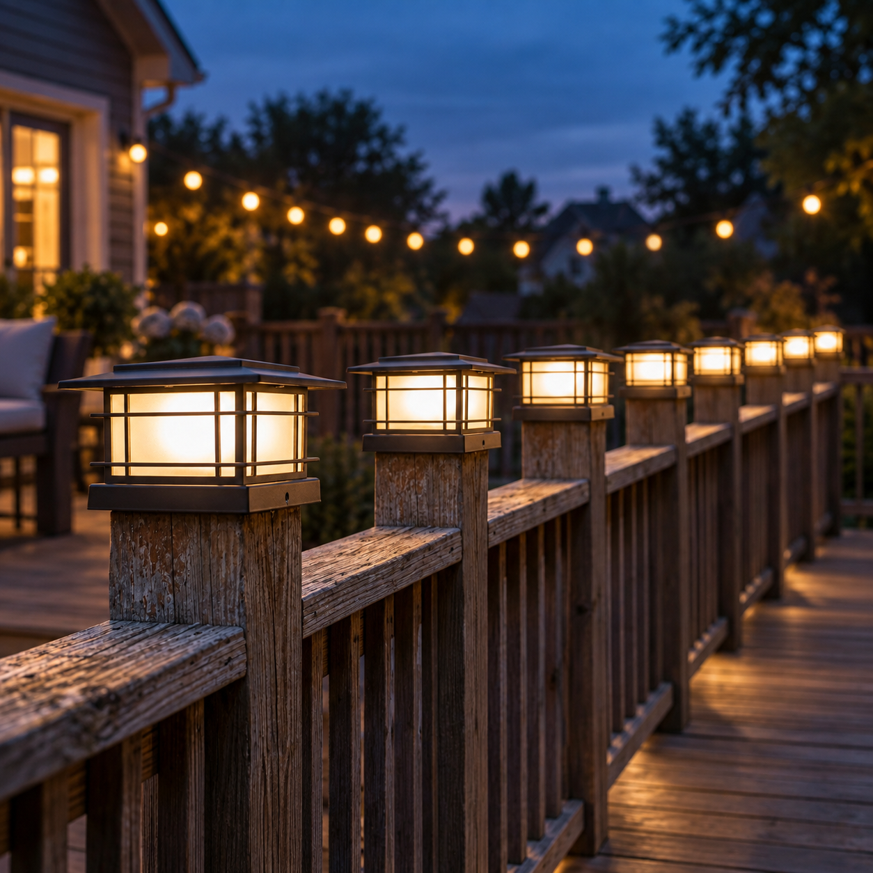 Warm Glow Outdoor Solar Post Cap Lights