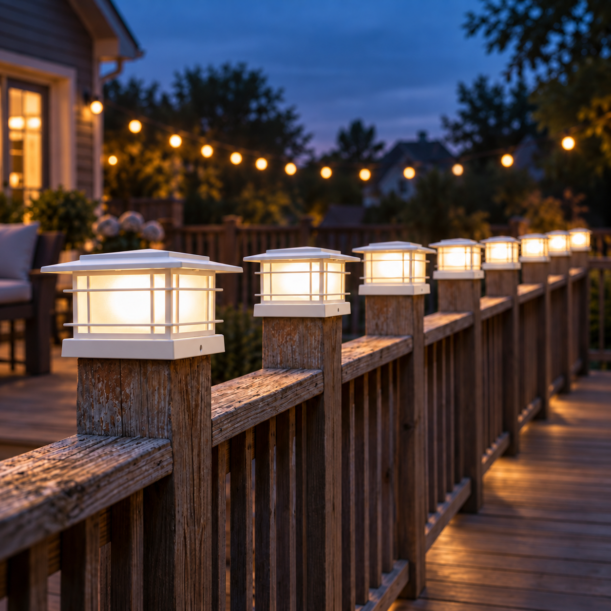 Warm Glow Outdoor Solar Post Cap Lights