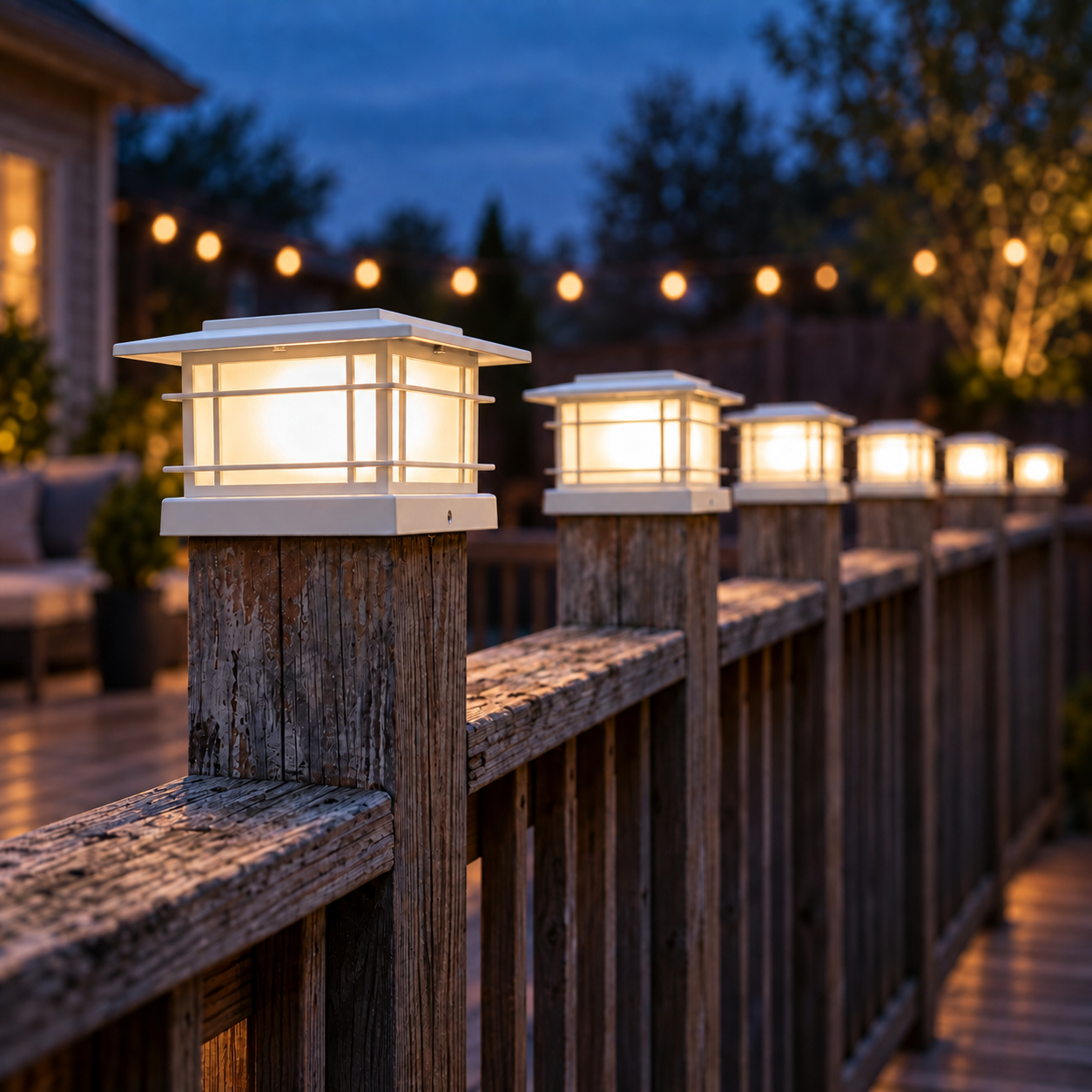 Warm Glow Outdoor Solar Post Cap Lights