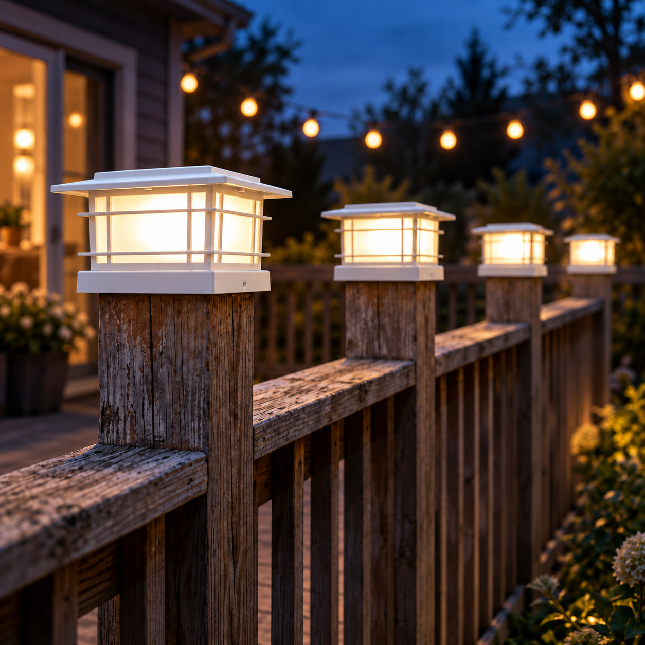 Warm Glow Outdoor Solar Post Cap Lights