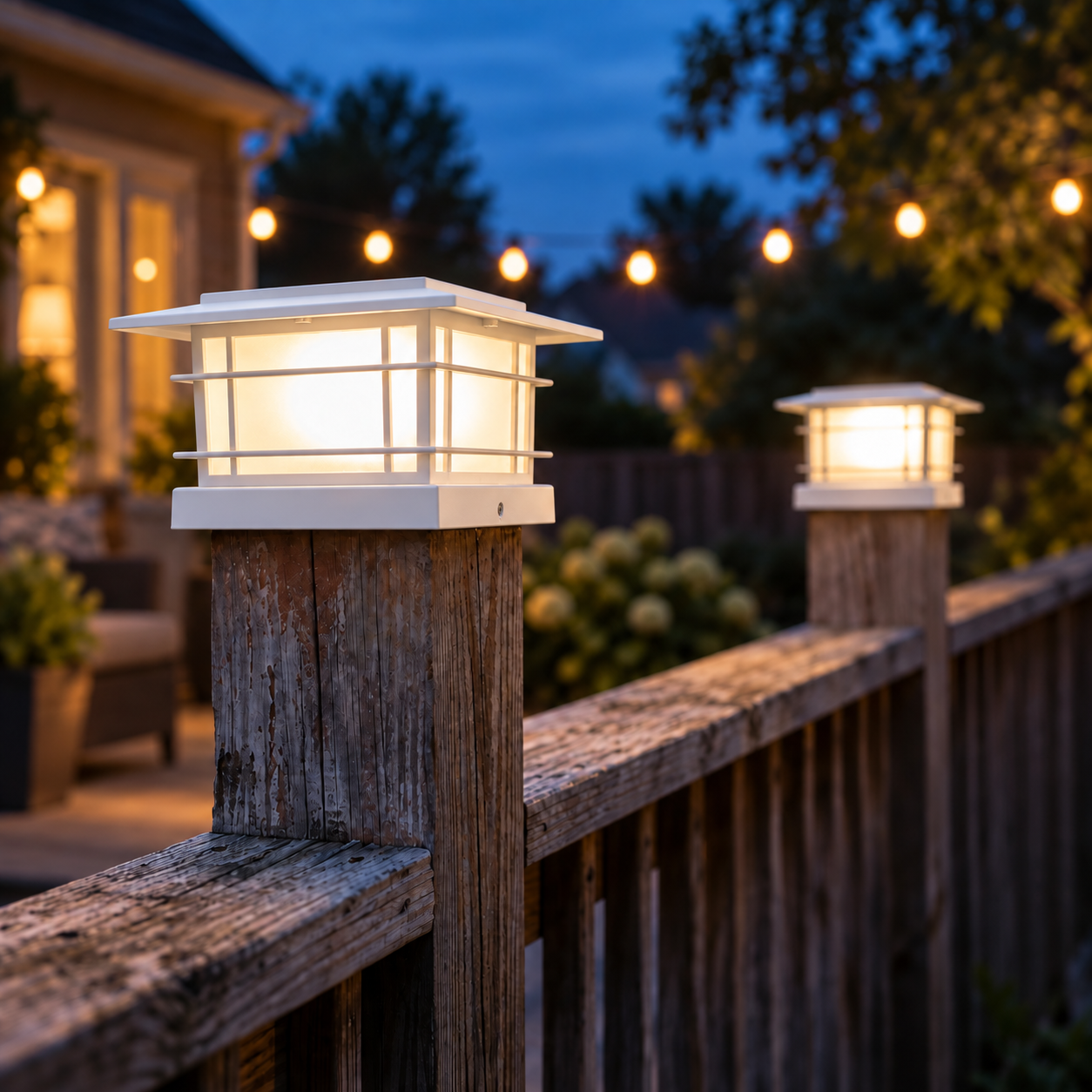 Warm Glow Outdoor Solar Post Cap Lights