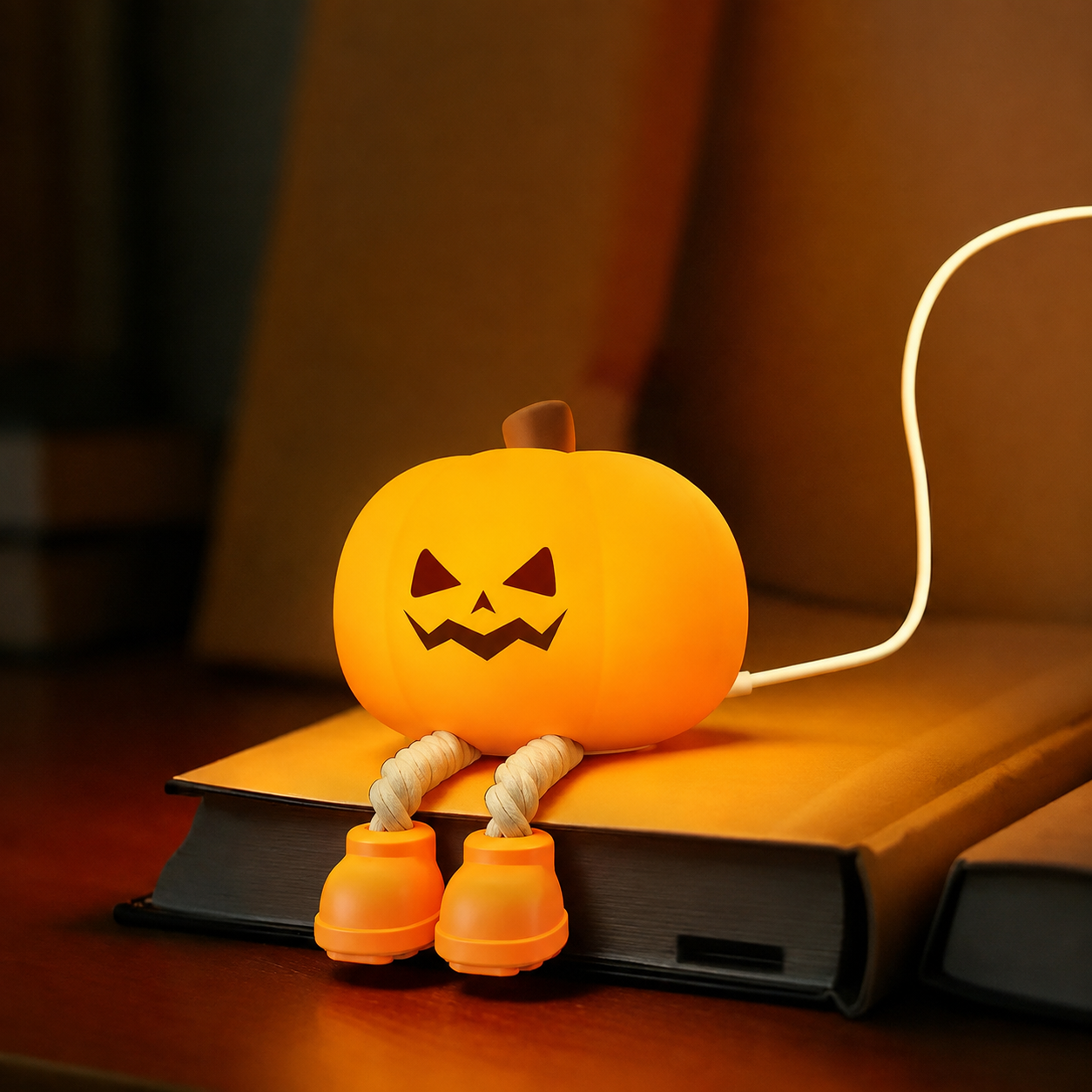 Halloween Themed Pumpkin Lantern And Starry Sky Projector Dimmable Touch Mood LED Light