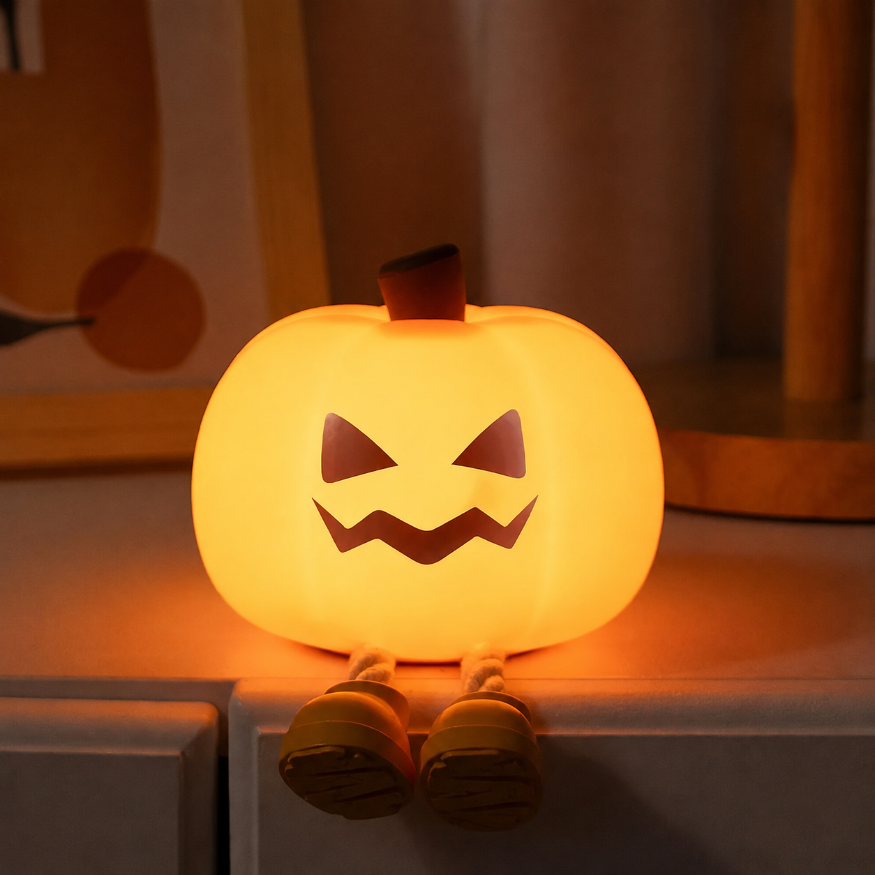 Halloween Themed Pumpkin Lantern And Starry Sky Projector Dimmable Touch Mood LED Light