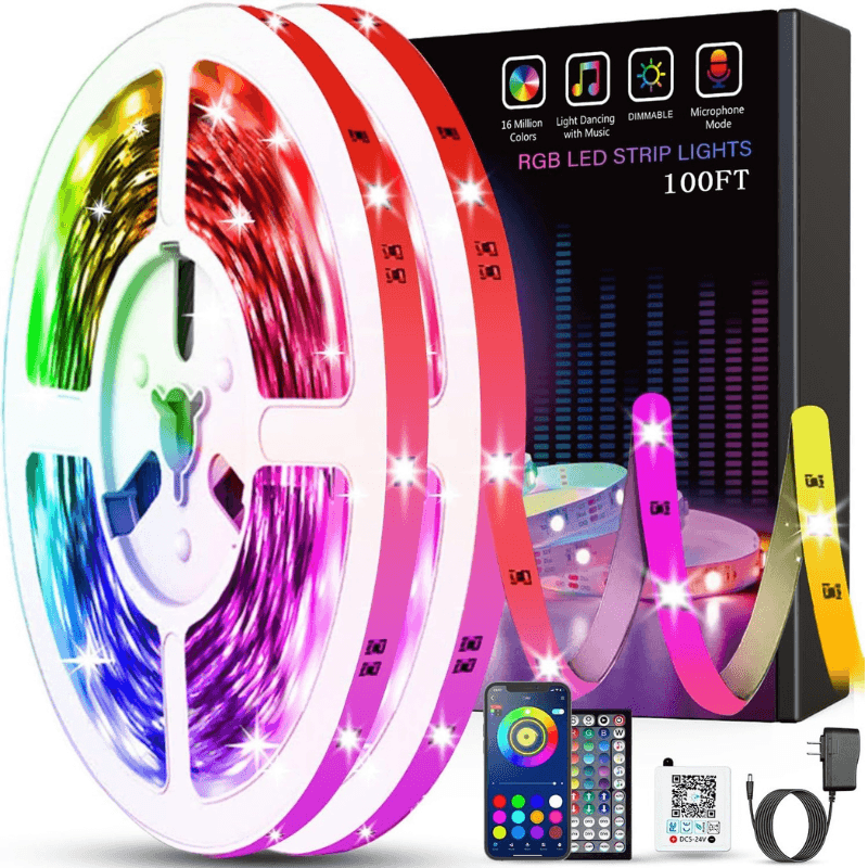 Color Changing LED Strip Lights - Solar Flame Torch