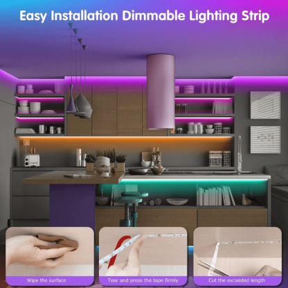 Color Changing LED Strip Lights - Solar Flame Torch