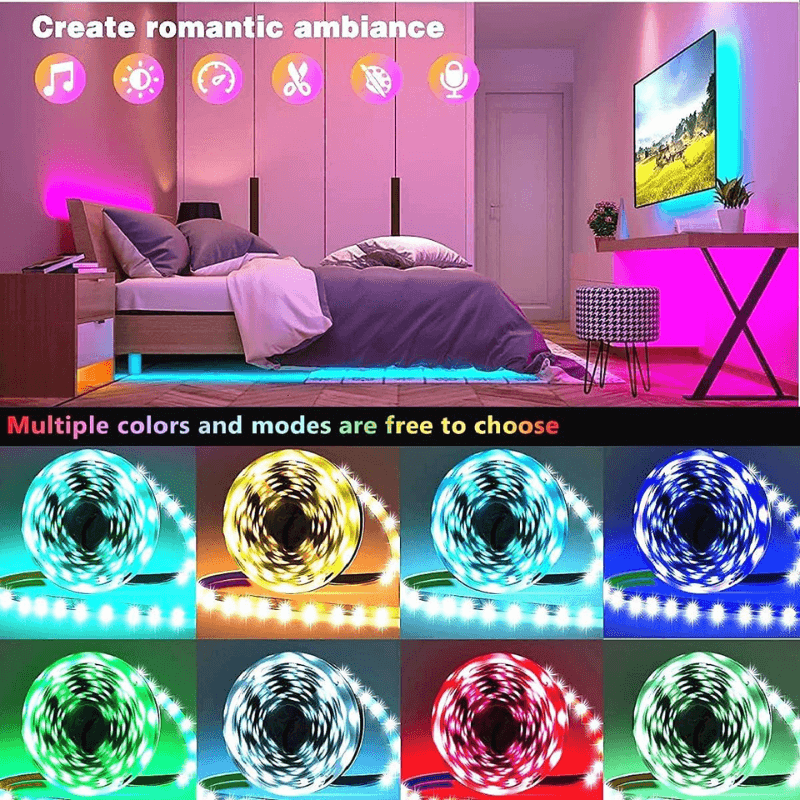 Color Changing LED Strip Lights - Solar Flame Torch