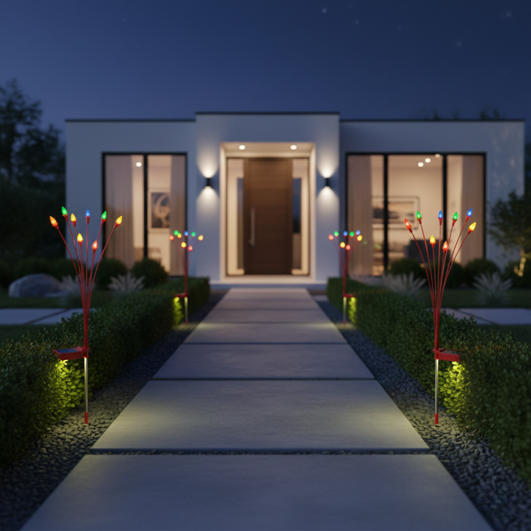 Pack Of 2 Solar Christmas Garden Lights For Christmas Decor