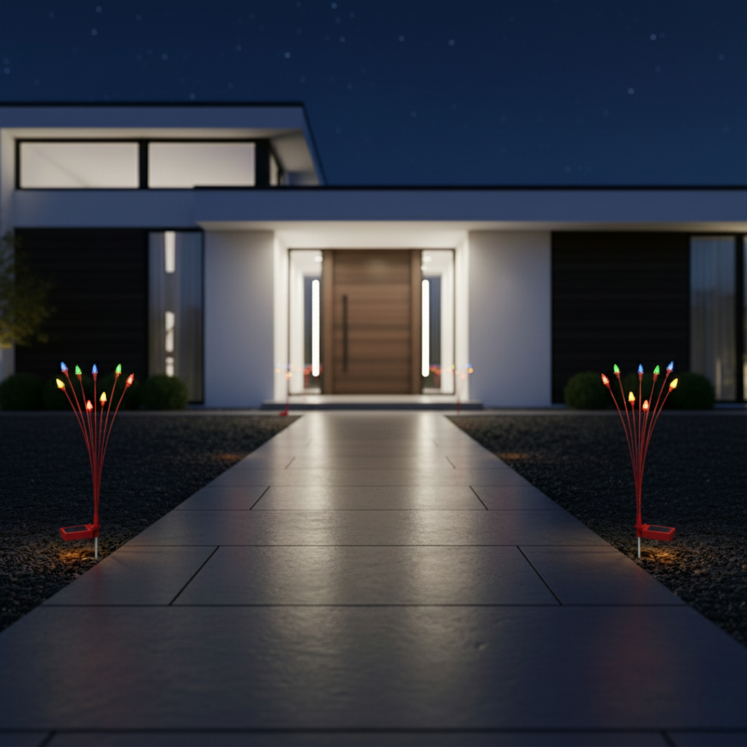 Pack Of 2 Solar Christmas Garden Lights For Christmas Decor