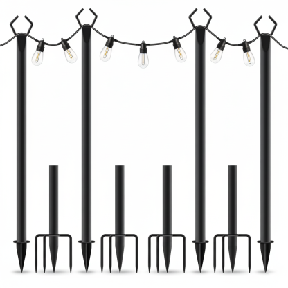Pack of 4 10 Ft String Light Poles