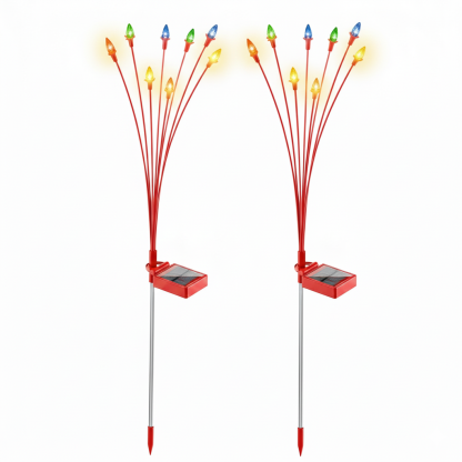 Pack Of 2 Solar Christmas Garden Lights For Christmas Decor