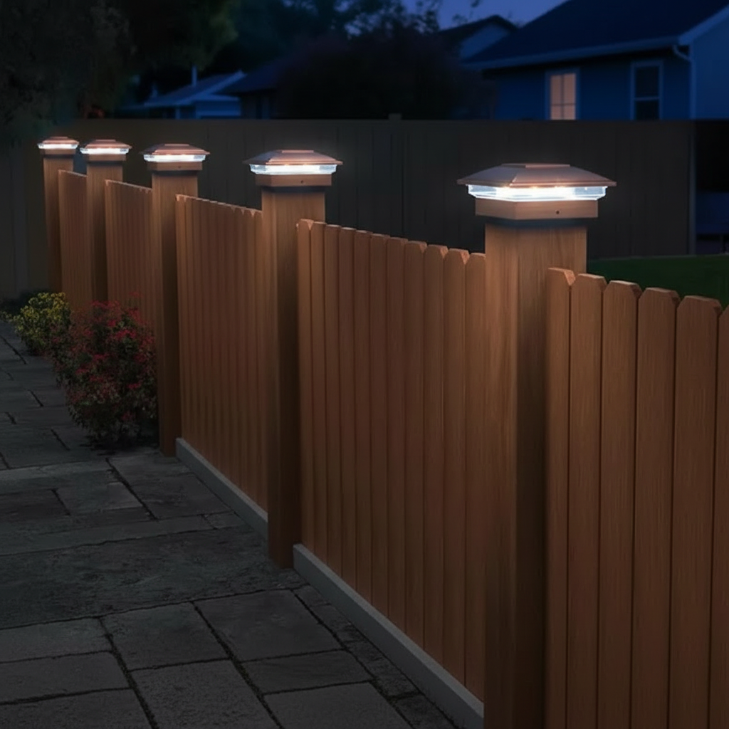 Dual Mode Waterproof Solar Post Cap Lights For Outdoor Fence