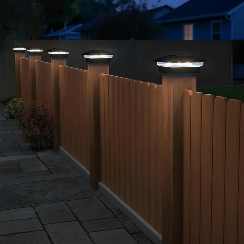 Dual Mode Waterproof Solar Post Cap Lights For Outdoor Fence
