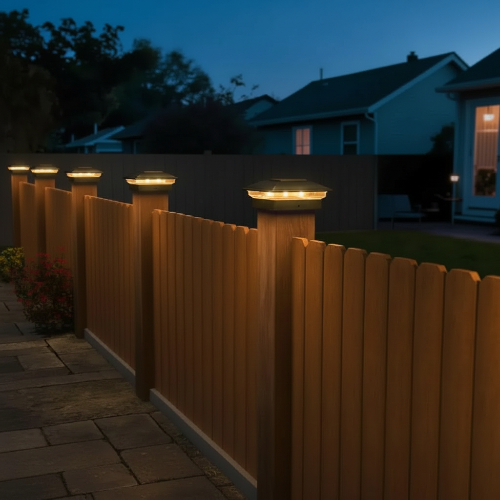 Dual Mode Waterproof Solar Post Cap Lights For Outdoor Fence