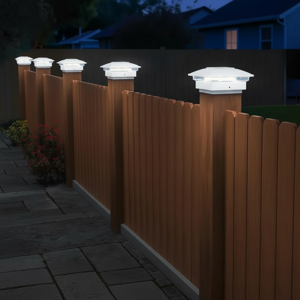 Dual Mode Waterproof Solar Post Cap Lights For Outdoor Fence