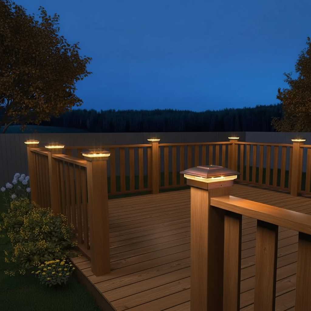 Dual Mode Waterproof Solar Post Cap Lights For Outdoor Fence