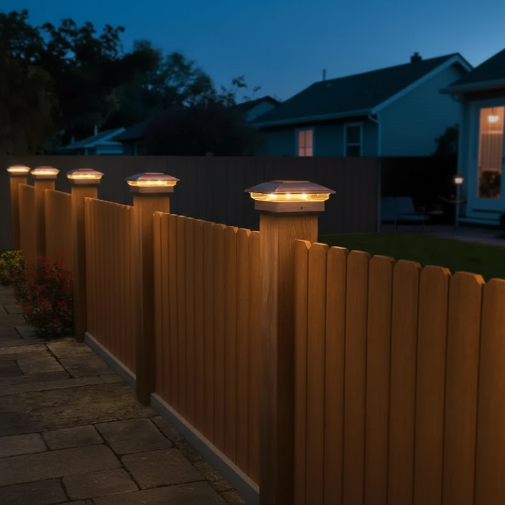 Dual Mode Waterproof Solar Post Cap Lights For Outdoor Fence