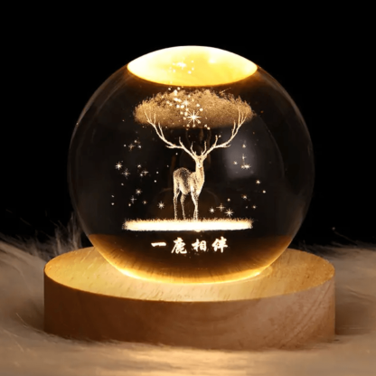 Gorgeous Crystal Ball Nightlight Decoration - Solar Flame Torch