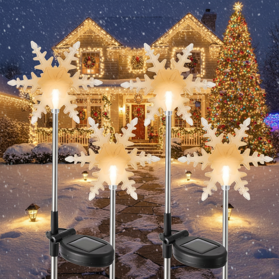 Festive Outdoor Solar Snowflake Lights