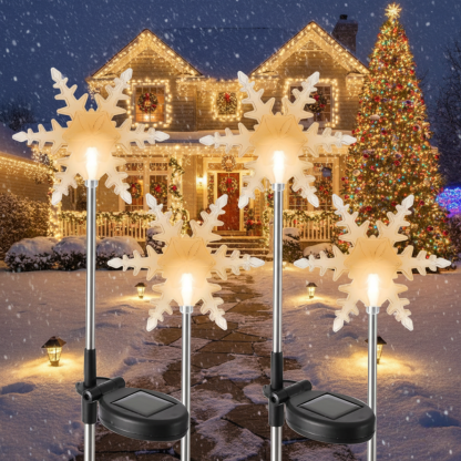 Festive Outdoor Solar Snowflake Lights