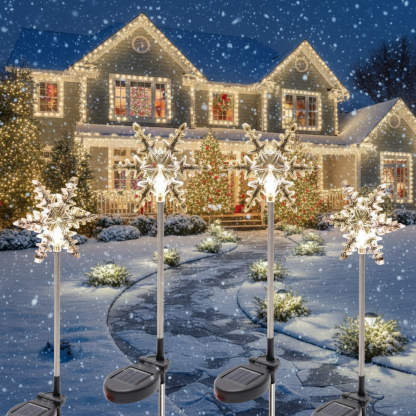 Festive Outdoor Solar Snowflake Lights