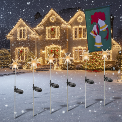 Festive Outdoor Solar Snowflake Lights