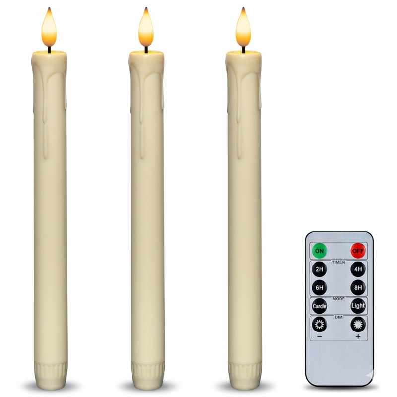 Battery Operated Taper Candles With Remote Control