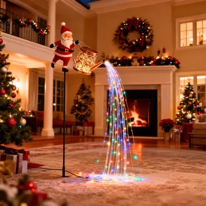 Solar Powered Santa Decorative Garden Kettle Light