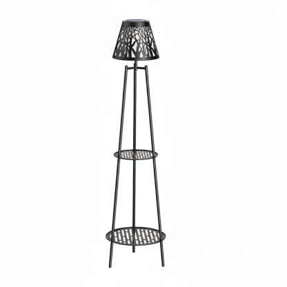 Outdoor Floor Lamps with 2 Tier Plant Stand