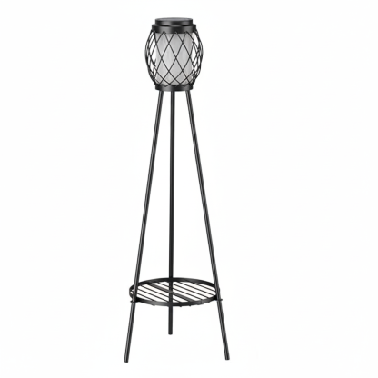 Pack Of 2 Solar Outdoor Floor Lamps With Plant Stands
