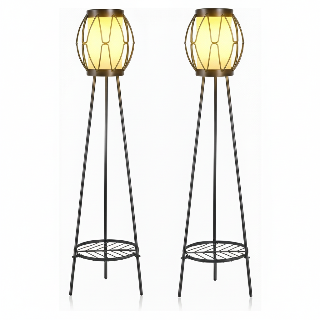 Pack Of 2 Waterproof Solar Floor Lights with Tripod Stands