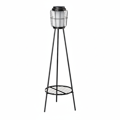 Pack Of 2 Solar Outdoor Floor Lamps With Plant Stands