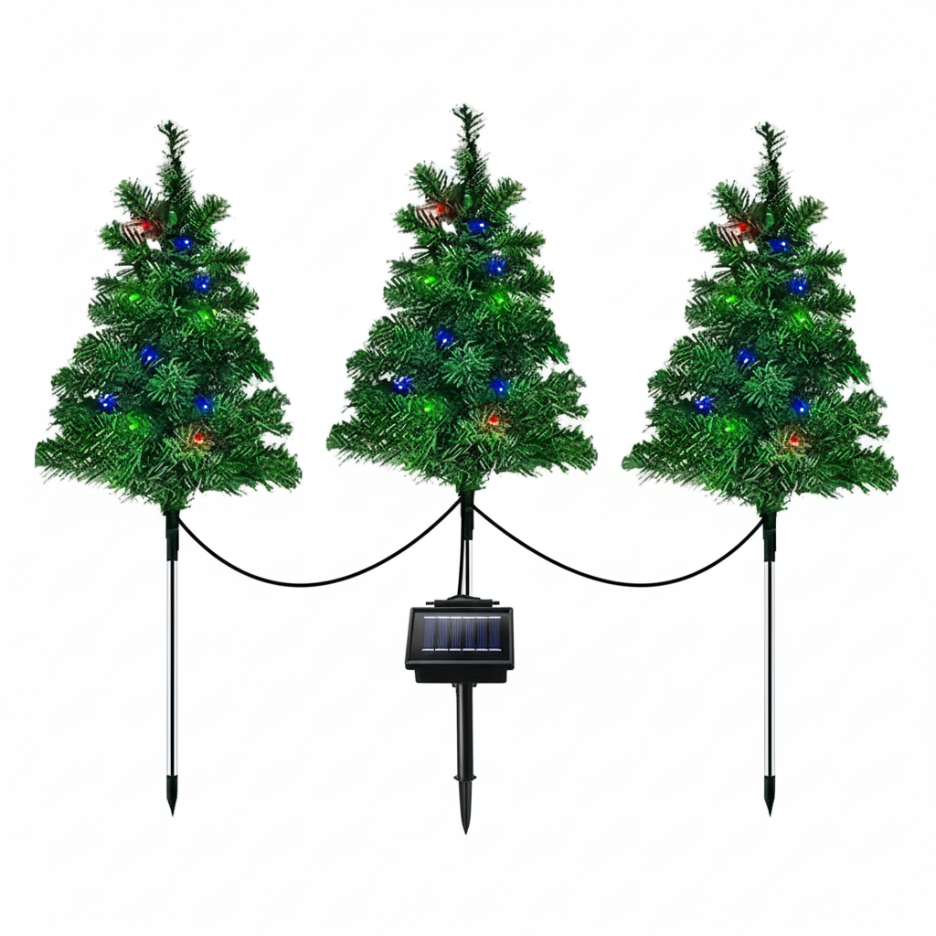 Color Changing LED Christmas Pathway Trees