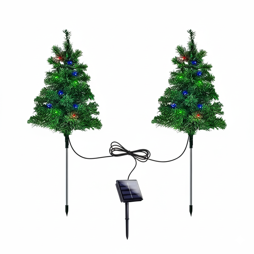 Color Changing LED Christmas Pathway Trees