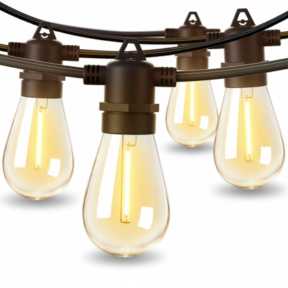 LED Outdoor String Lights With Edison Shatterproof Bulbs