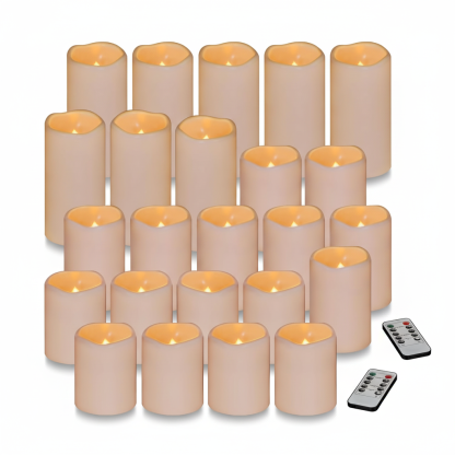 Outdoor Indoor Pillars Battery Operated Flickering Candles