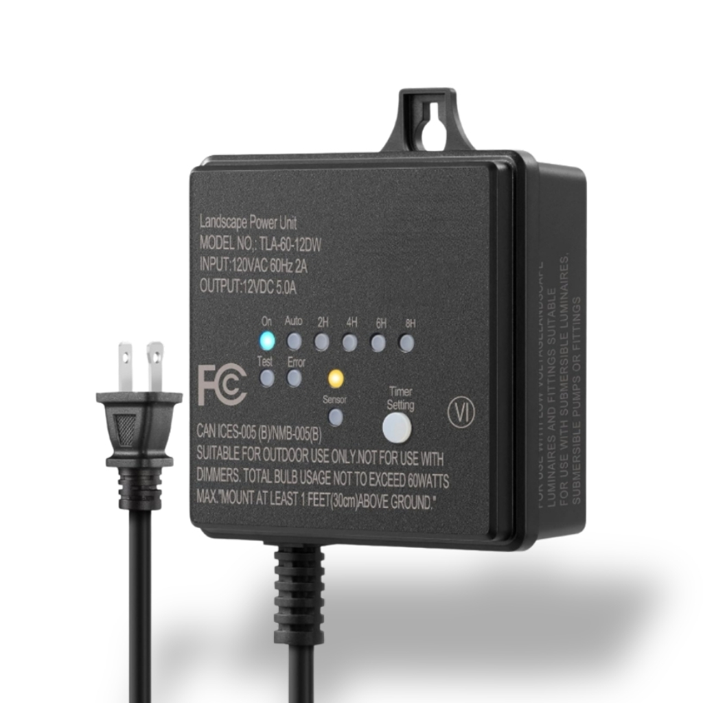 Outdoor Low Voltage Transformer With Timer And Photocell Light Sensor