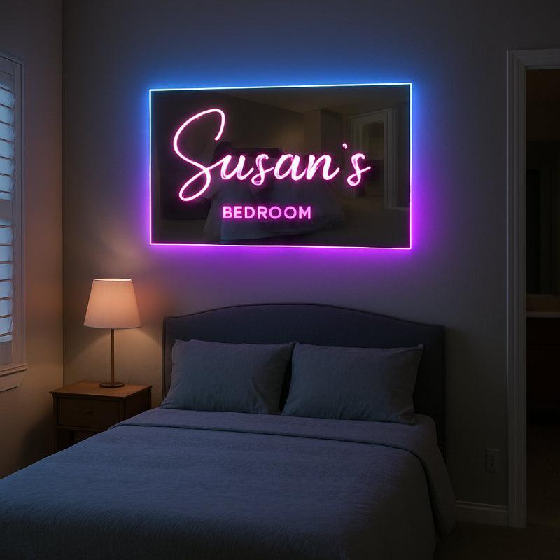 Personalized LED Name Mirror - Solar Flame Torch