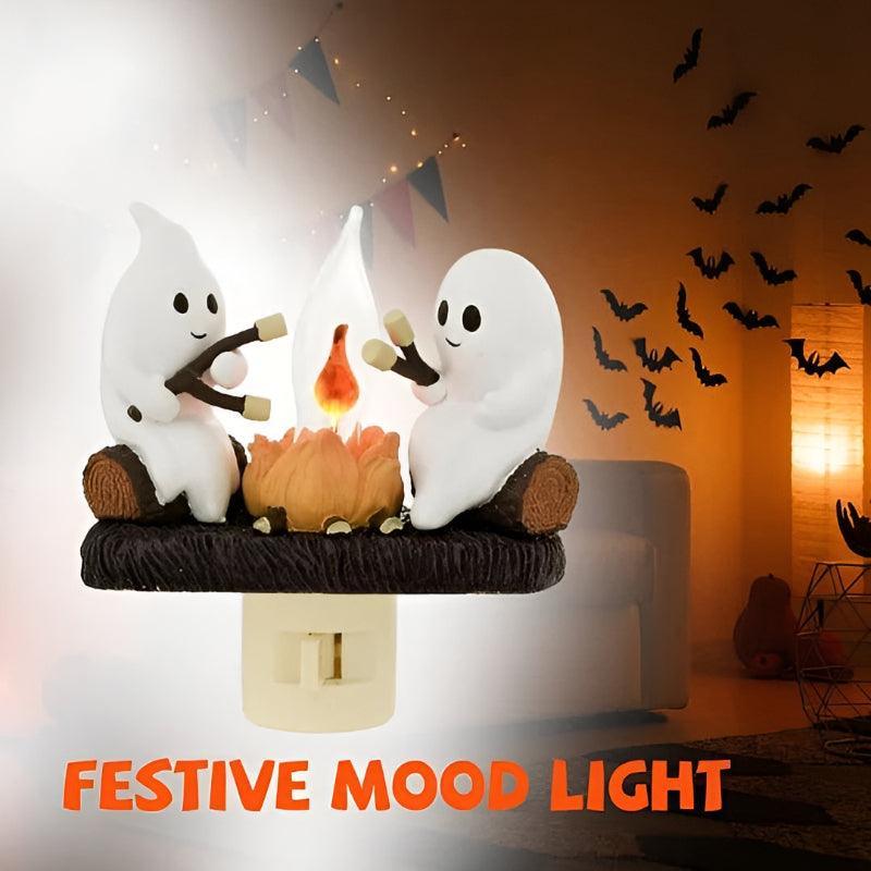 Phantom Campfire Nightlight With Flickering Flame - Solar Flame Torch