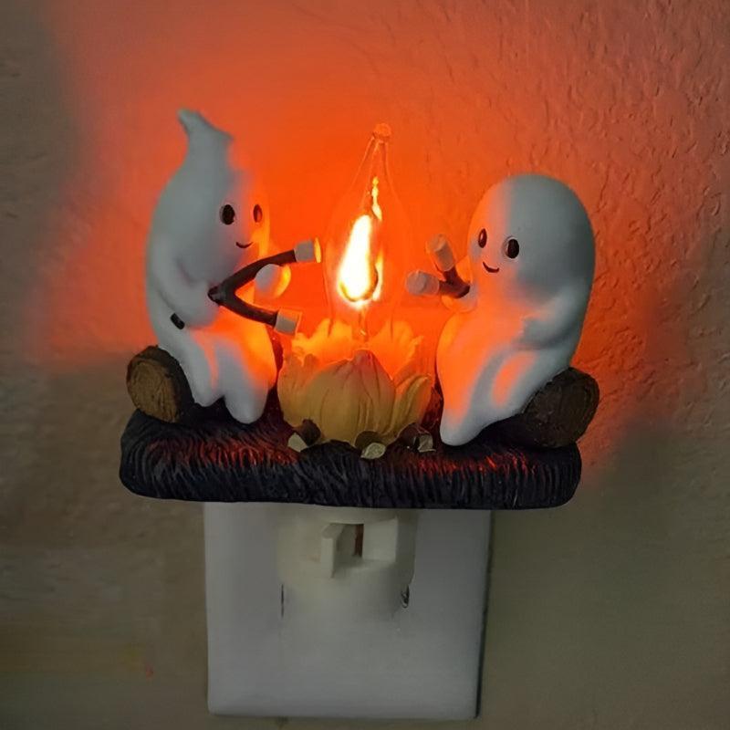 Phantom Campfire Nightlight With Flickering Flame - Solar Flame Torch