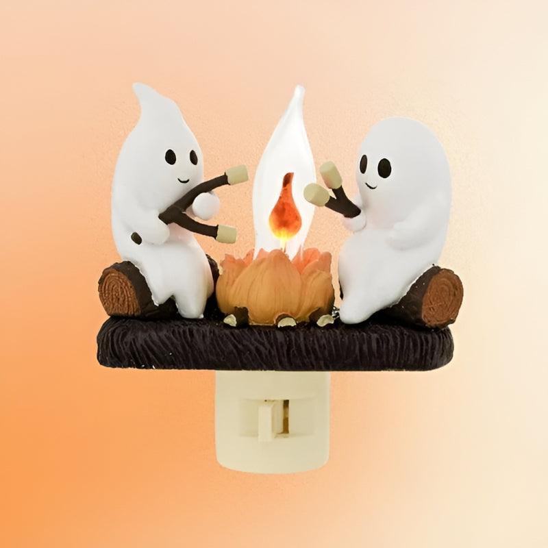 Phantom Campfire Nightlight With Flickering Flame - Solar Flame Torch