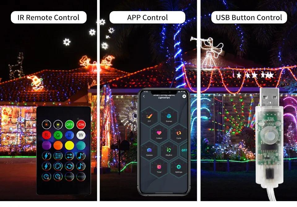 Smart LED Christmas Lights-Solar Flame Torch