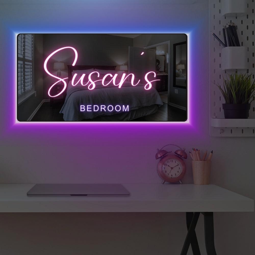 Custom Personalized Light Up Name Mirror - Solar Flame Torch
