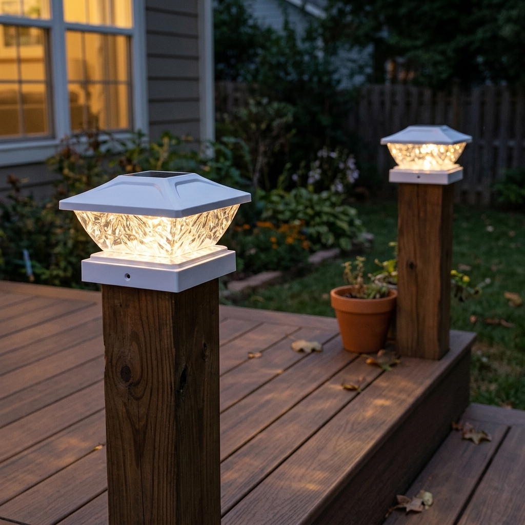Dual Mode Waterproof Solar Post Cap Lights For Outdoor Fence