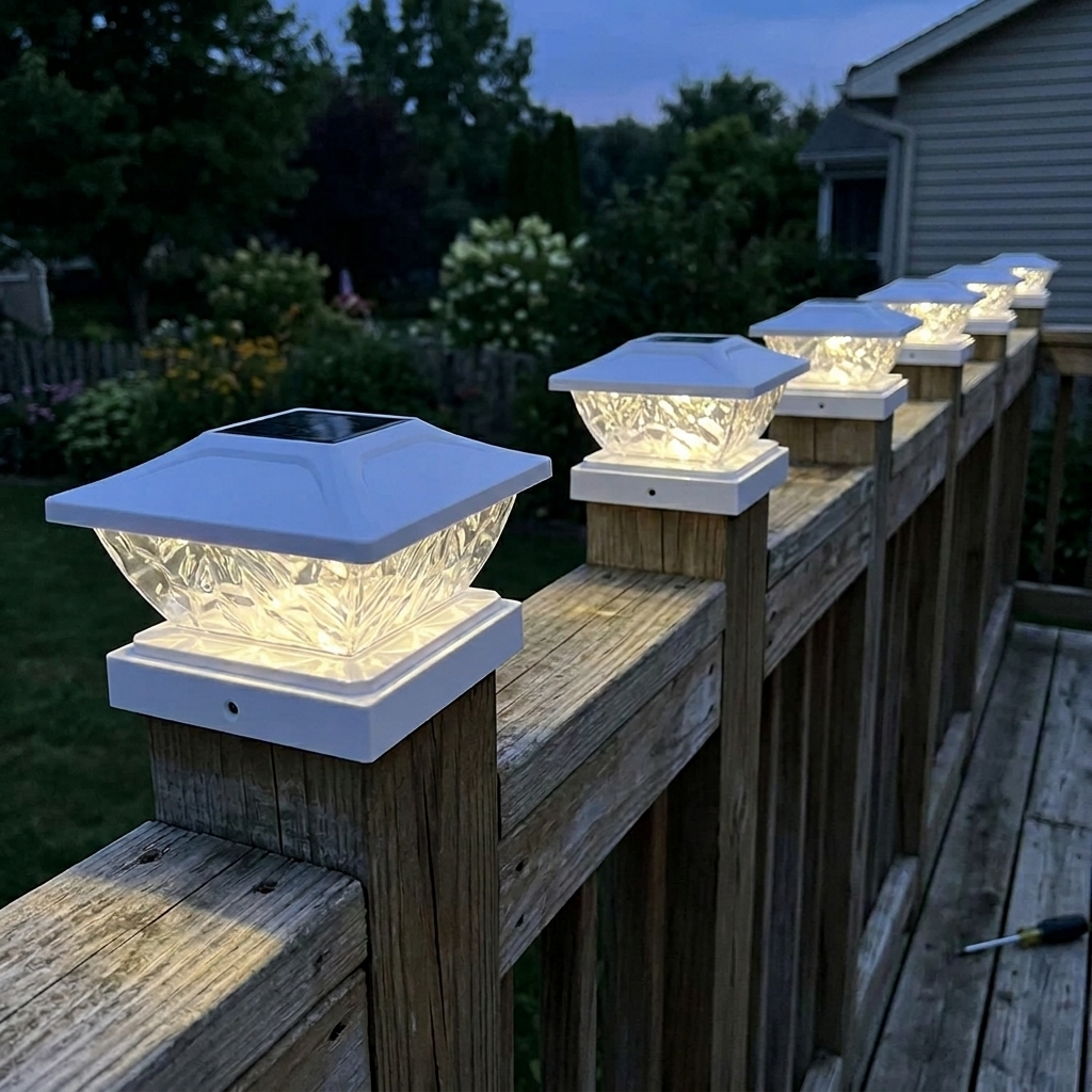 Dual Mode Waterproof Solar Post Cap Lights For Outdoor Fence