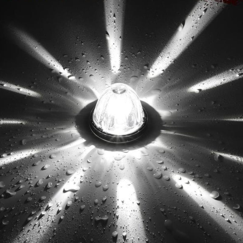 2 Pcs Glass Watermelon Lights Clear Lens White LED Running Light for Trucks