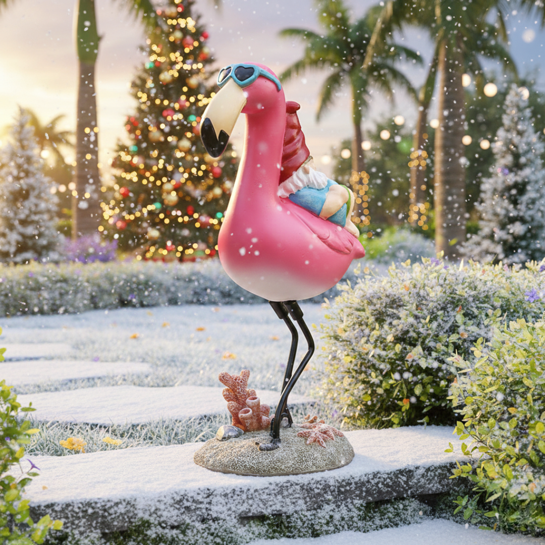 Solar Gnome Garden Statue with Mushroom Lights